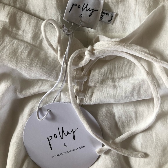 Princess Polly Pants - Brand new white linen cropped pants